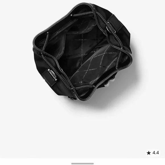 Michael Kors Black Drawstring Bag with Silver Accents - Picture 2 of 3